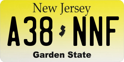 NJ license plate A38NNF