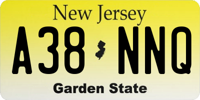 NJ license plate A38NNQ