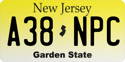 NJ license plate A38NPC