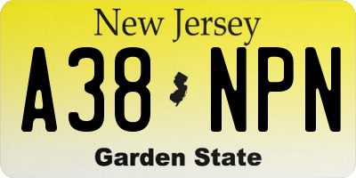 NJ license plate A38NPN