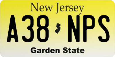 NJ license plate A38NPS