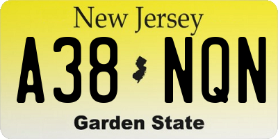 NJ license plate A38NQN