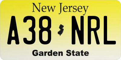 NJ license plate A38NRL