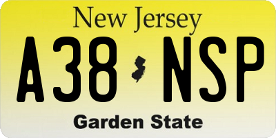 NJ license plate A38NSP