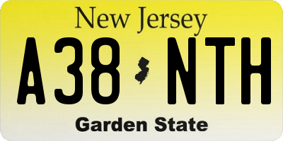 NJ license plate A38NTH