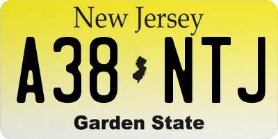 NJ license plate A38NTJ