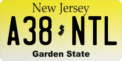 NJ license plate A38NTL