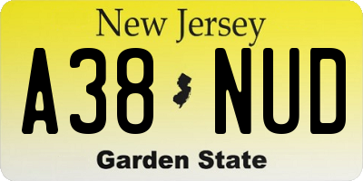 NJ license plate A38NUD