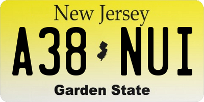 NJ license plate A38NUI