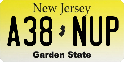 NJ license plate A38NUP