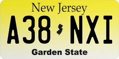 NJ license plate A38NXI