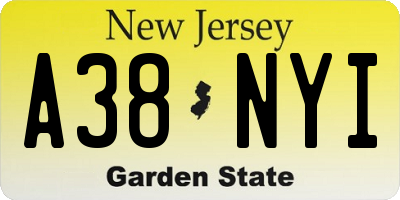 NJ license plate A38NYI