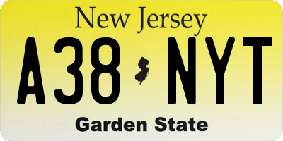 NJ license plate A38NYT