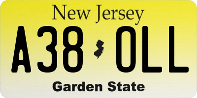 NJ license plate A38OLL