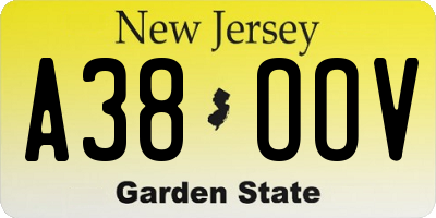 NJ license plate A38OOV