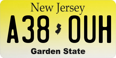 NJ license plate A38OUH