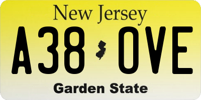 NJ license plate A38OVE