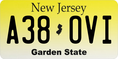 NJ license plate A38OVI