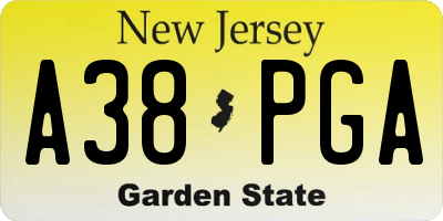 NJ license plate A38PGA