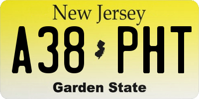 NJ license plate A38PHT