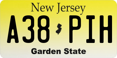 NJ license plate A38PIH