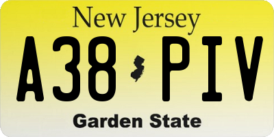 NJ license plate A38PIV