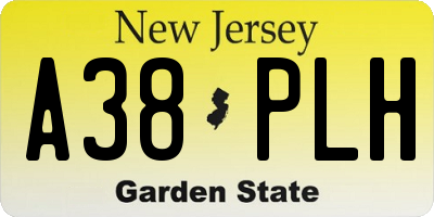 NJ license plate A38PLH