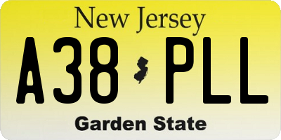 NJ license plate A38PLL