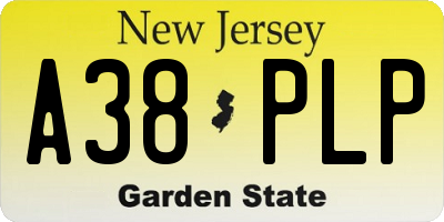 NJ license plate A38PLP