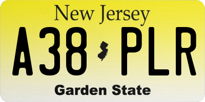 NJ license plate A38PLR