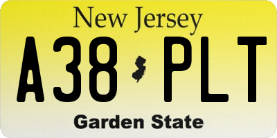 NJ license plate A38PLT