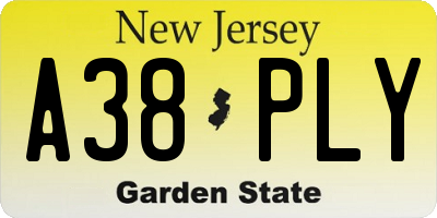 NJ license plate A38PLY
