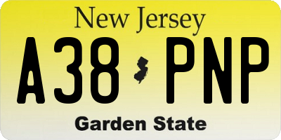 NJ license plate A38PNP