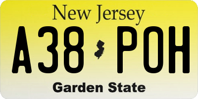 NJ license plate A38POH