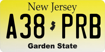 NJ license plate A38PRB