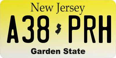 NJ license plate A38PRH