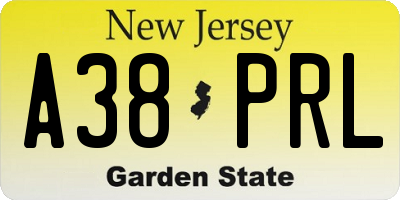 NJ license plate A38PRL