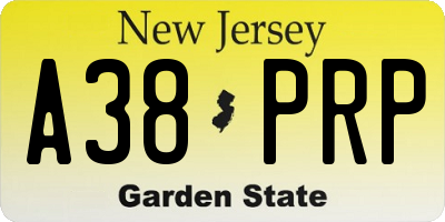 NJ license plate A38PRP