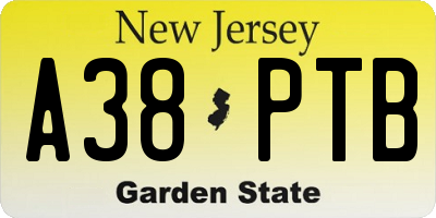 NJ license plate A38PTB