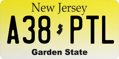 NJ license plate A38PTL