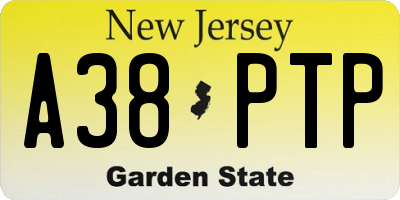 NJ license plate A38PTP