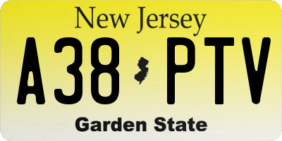 NJ license plate A38PTV