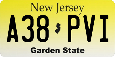 NJ license plate A38PVI