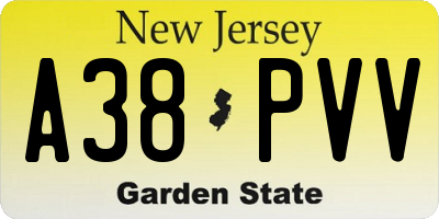 NJ license plate A38PVV