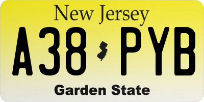 NJ license plate A38PYB