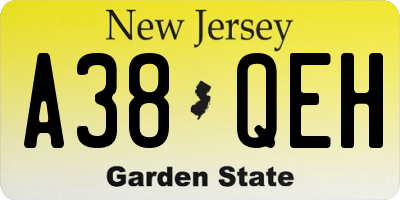 NJ license plate A38QEH