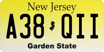 NJ license plate A38QII