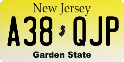 NJ license plate A38QJP