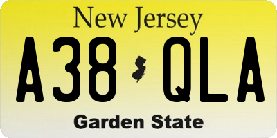 NJ license plate A38QLA
