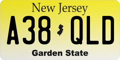 NJ license plate A38QLD